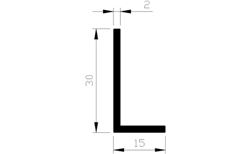 Hoekprofiel Aluminium Brute - 15X30X2.0MM 3M