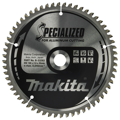 Cirkelzaagblad Hm Makita - 190X2.0X20MM 60T TCG NEGATIEF