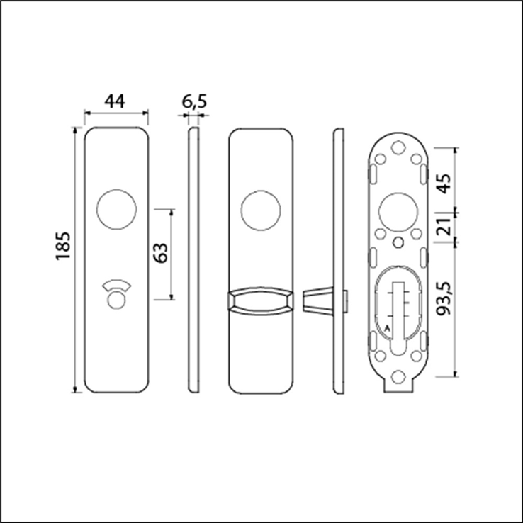 kortschild aluminium mat zwart oxloc