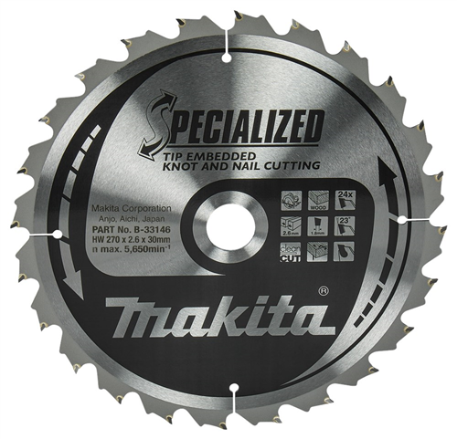 Cirkelzaagblad Hm Makita - 270X2.6X30MM 24T ATB