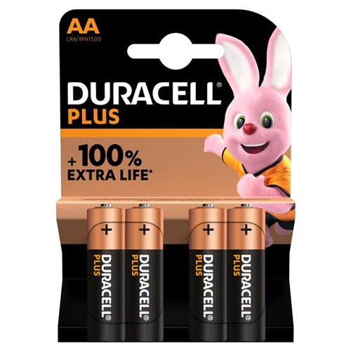 Batterijen Penlite Duracell Plus Power - AA LR06 1.5V  à 4 STUKS