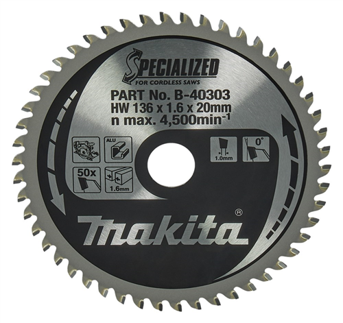 Cirkelzaagblad Hm Makita - 136X1.6X20MM 50T ATB