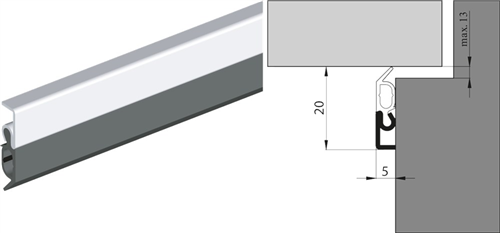 Tochtprofiel Aluminium Opbouw Ellen - KELRO-XL 300CM