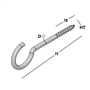 schroefhaak houtdraad wit epw-3