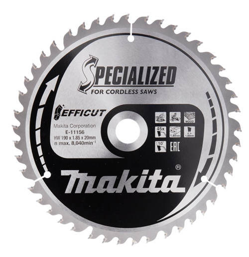 Cirkelzaagblad Hm Makita - 190X1.85X20MM 45T ATBR