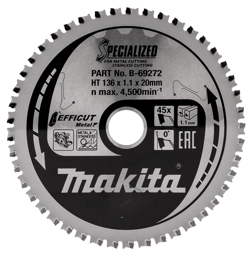 Cirkelzaagblad Hm Makita - 136X1.1X20MM 45T METAAL