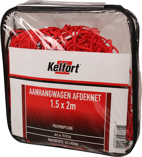 Veiligheidsnet Aanhanger Polypropyleen - 2.00X3.00M ROOD