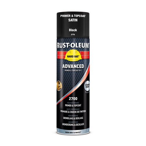 Deklaag Hardhat Advanced Rust-Oleum - 2776 500ML ZWART ZIJDEGLANS