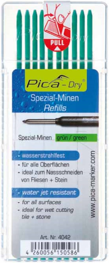 Navulling Diepgatpen Potlood Pica - 4042 10X GROEN