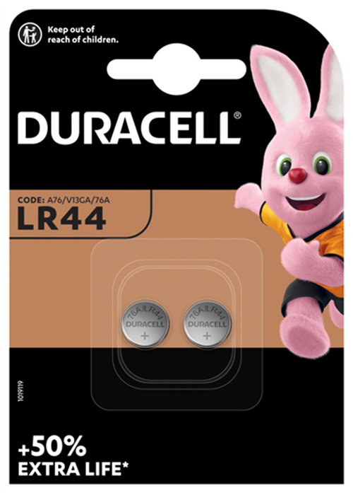 Batterijen Knoopcel Duracell - LR44 1.5V  SET à 2 STUKS