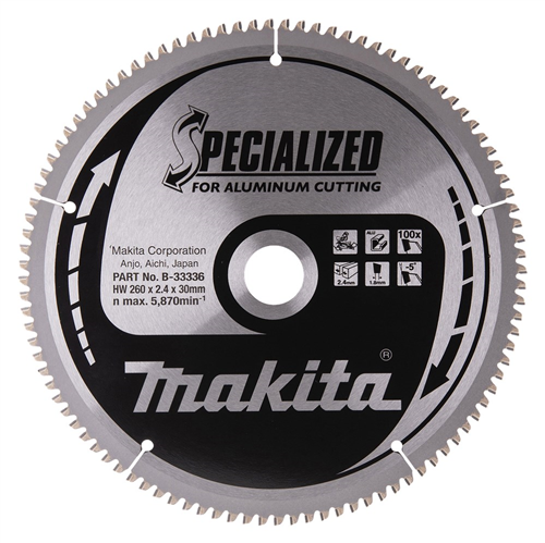 Cirkelzaagblad Hm Makita - 260X2.4X30MM 100T TCG NEGATIEF