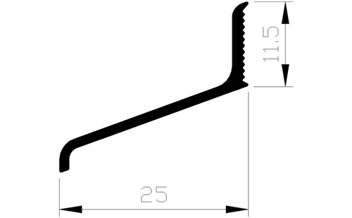 Lekdorpelprofiel Aluminium Brute - 25X12MM 5M