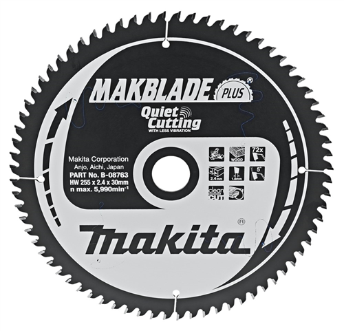 Cirkelzaagblad Hm Makita - 255X2.4X30MM 72T ATAF