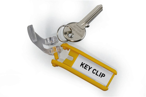 Sleutelhanger Durable - KEY CLIP GEEL SET à 6 STUKS