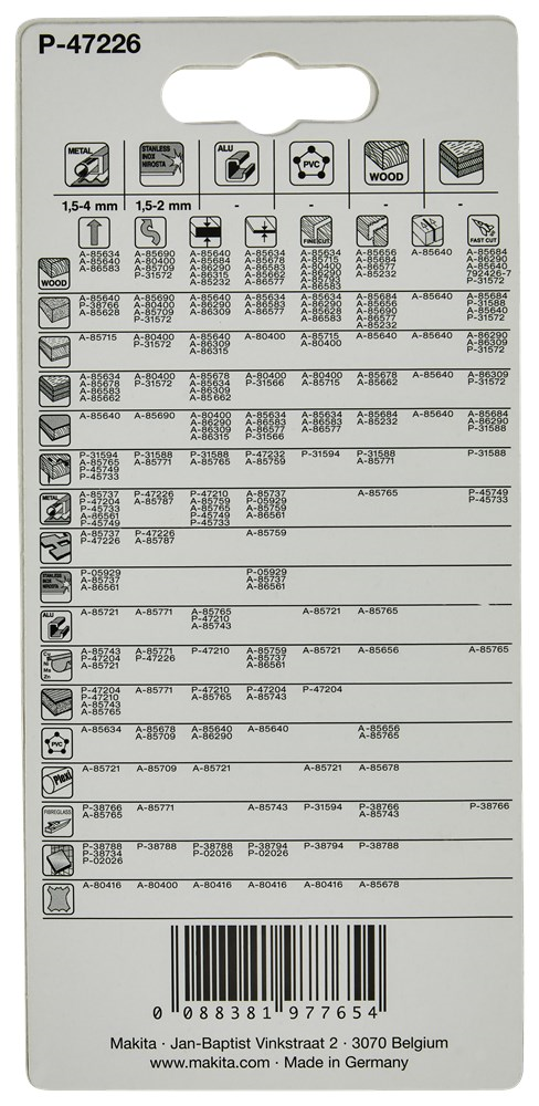 decoupeerzaagblad makita for bi-metal