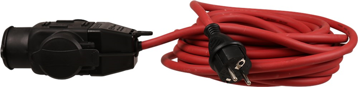 verdeelblok rubber 3-voudig met kabel