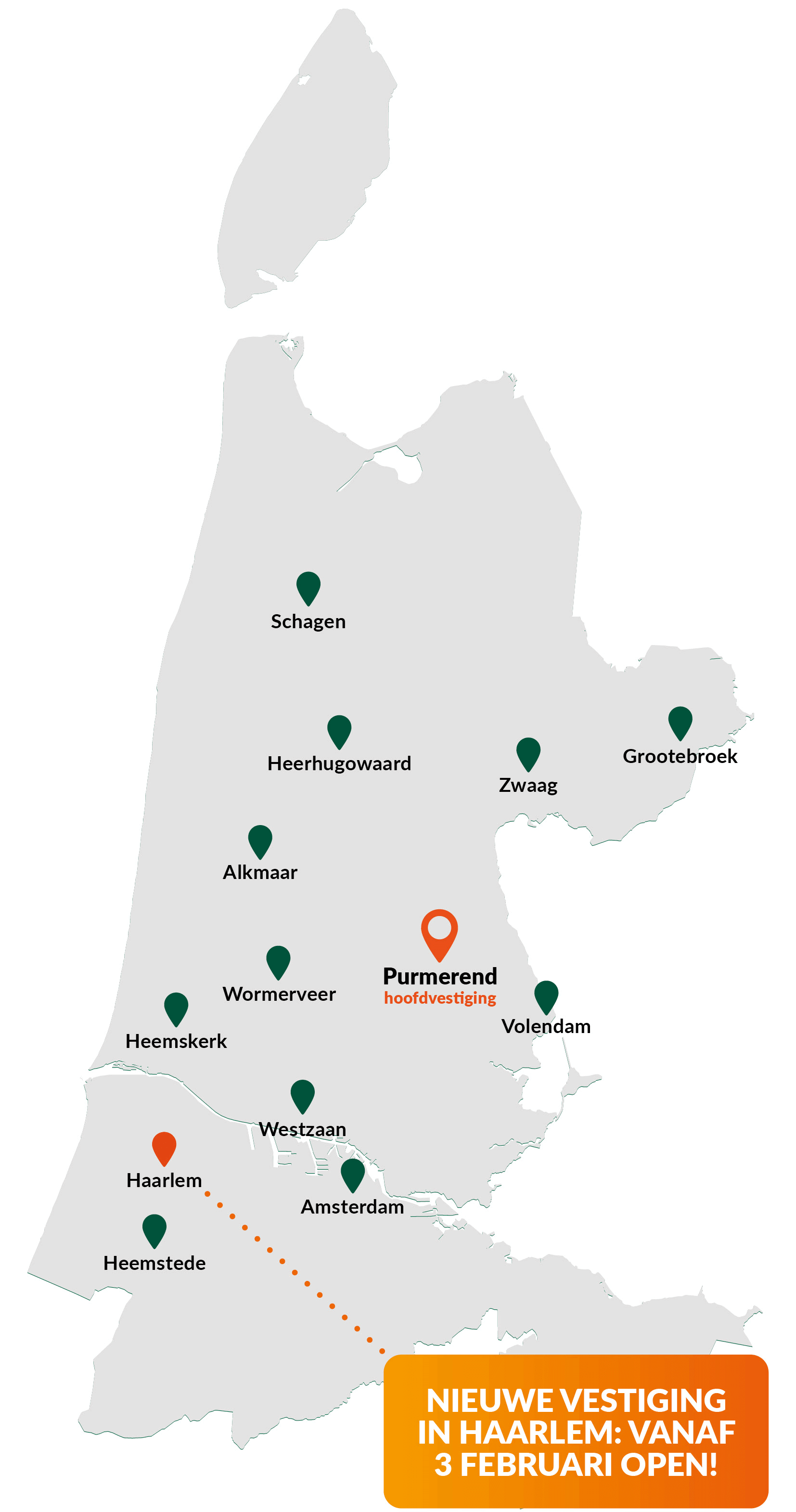 Vestigingen in Noord-Holland