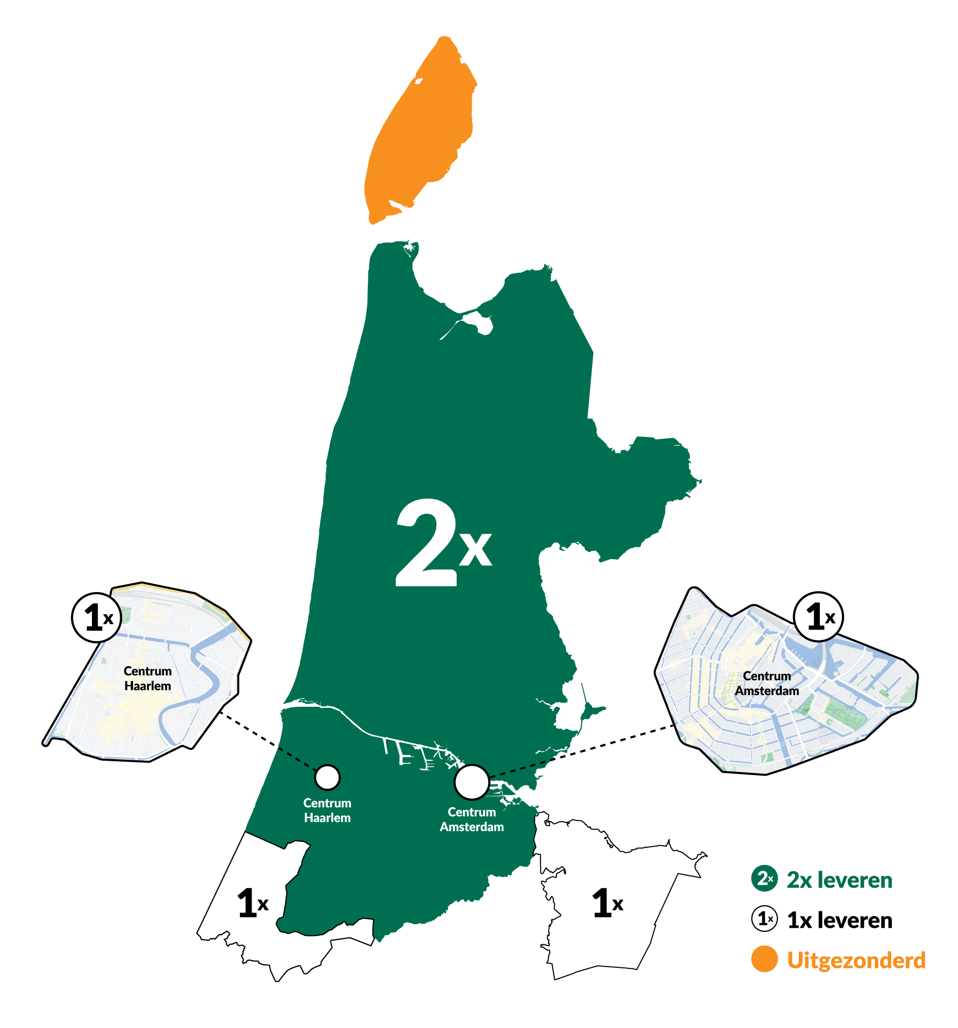 Levergebieden Noord Holland